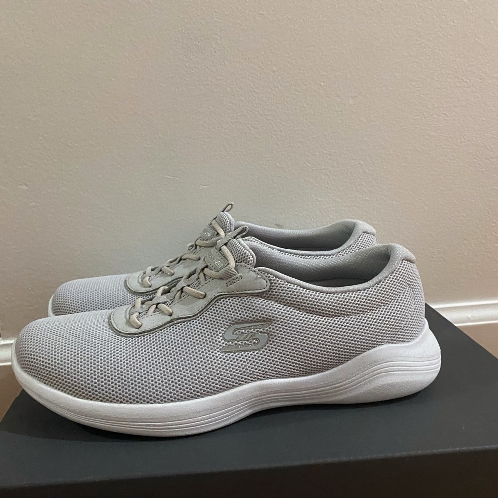 Grey Skechers Slip On